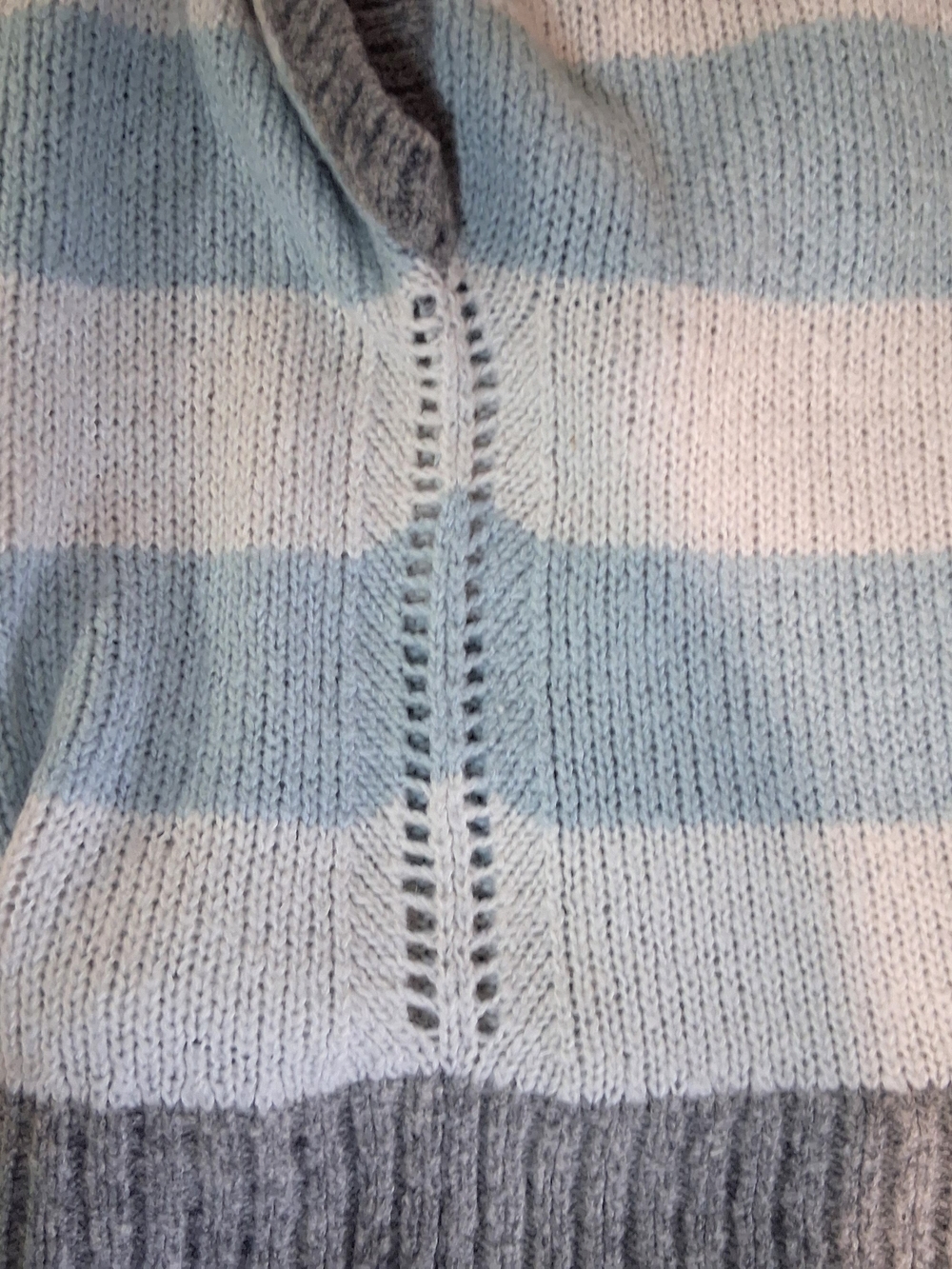 American Eagle Outfitters Women's Gray & Light Blue Striped Knit Sweater Size XL - Picture 3 of 5